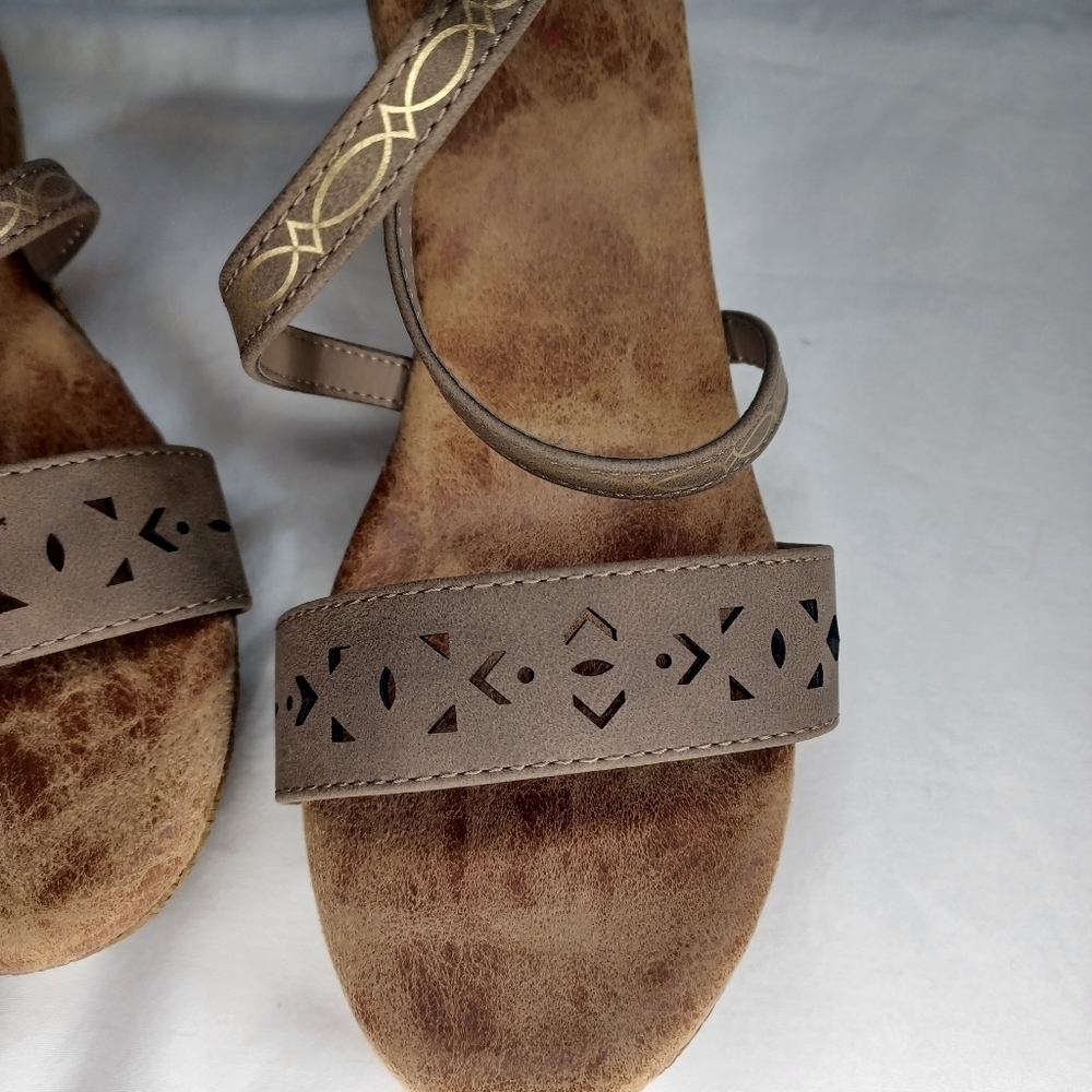 Jellypop Elegant Brown Strappy Boho Cottagecore Summer Sandals - Picture 5 of 14